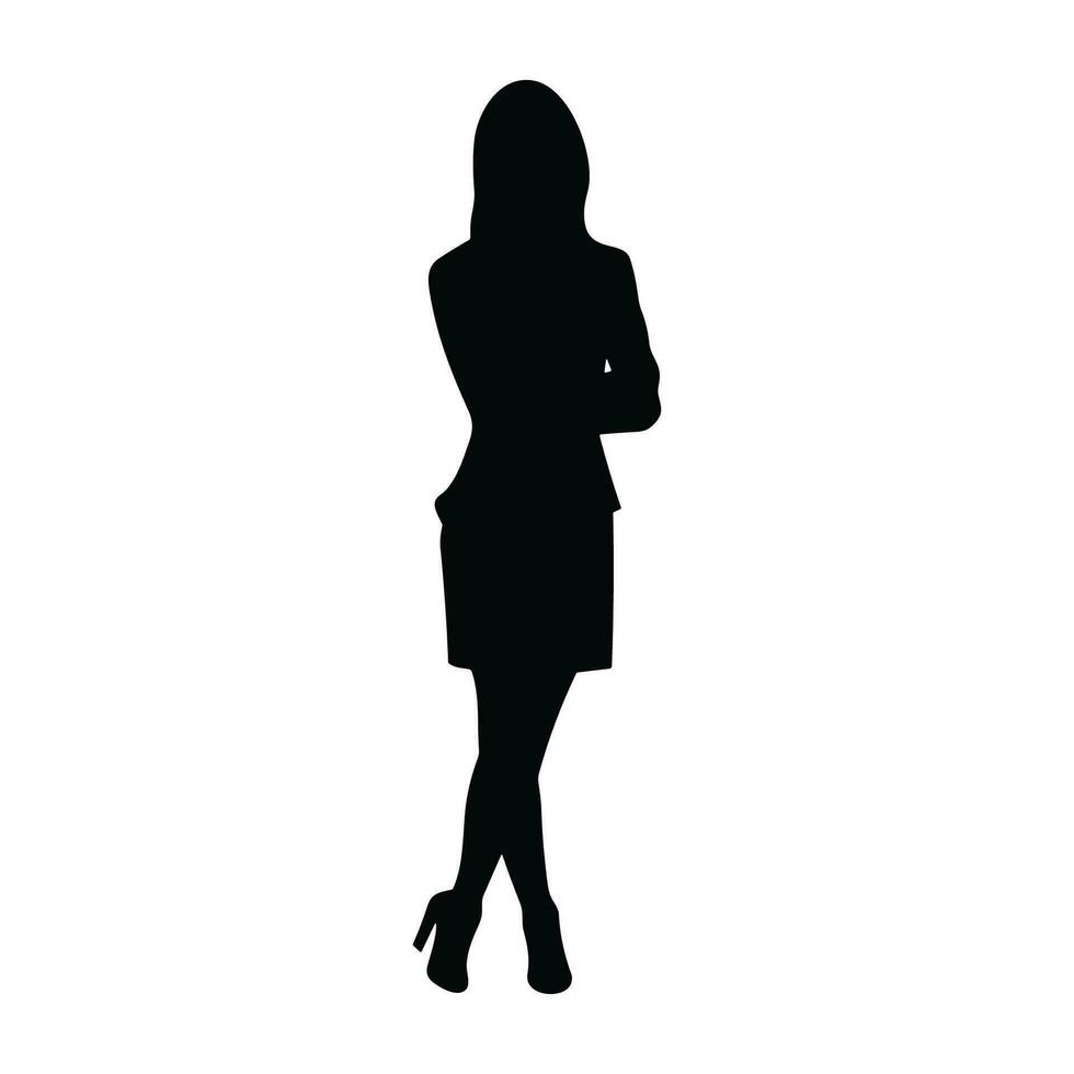 en företag kvinna vektor silhuett fri, en flicka vektor isolerat på en vit bakgrund, företags- person svart vektor