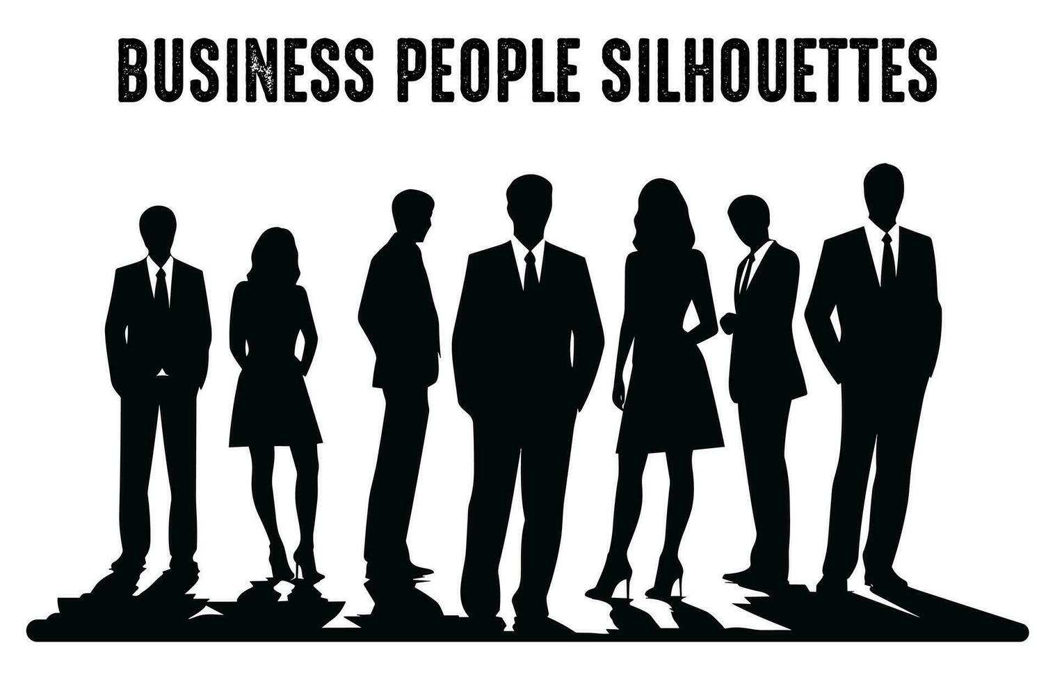 fri företag människor silhuetter vektor uppsättning, företags- män och kvinnor silhuett bunt isolerat på en vit bakgrund