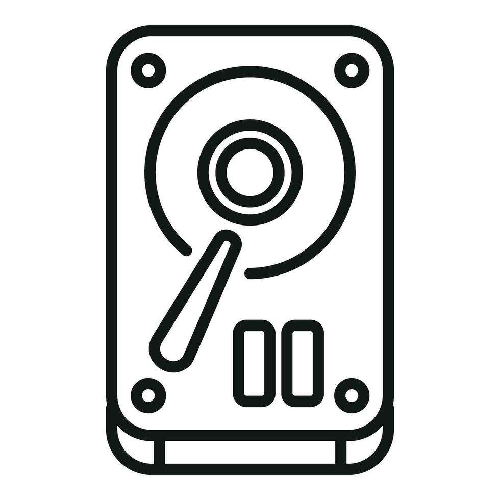 hdd Laptop Reparatur Symbol Gliederung Vektor. gebrochen Daten System vektor