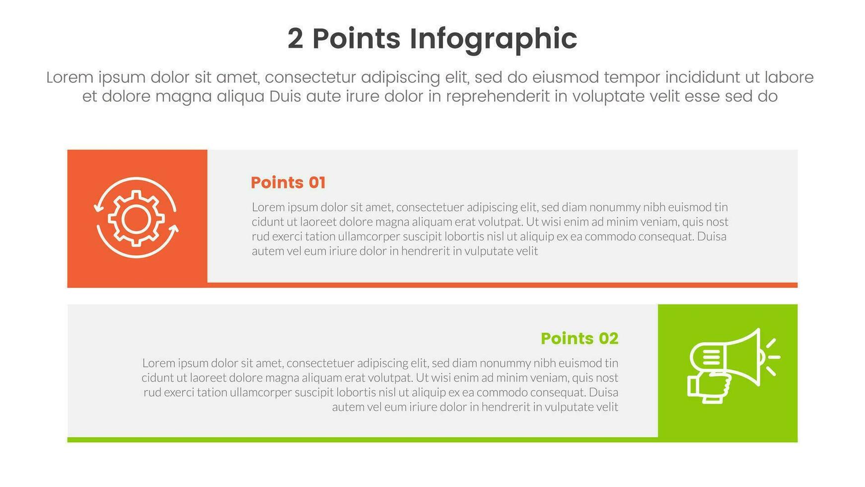 gegen oder vergleichen Sie und Vergleich Konzept zum Infografik Vorlage Banner mit lange Rechteck Box horizontal mit zwei Punkt aufführen Information Vektor