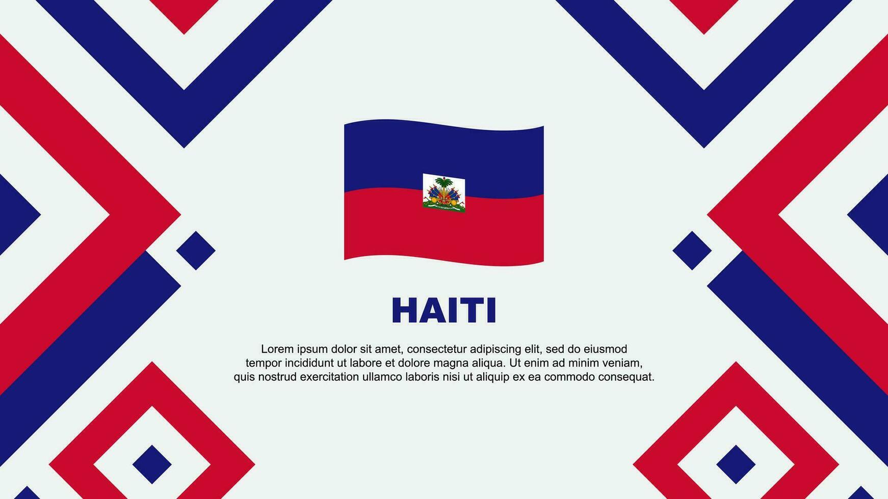 Haiti Flagge abstrakt Hintergrund Design Vorlage. Haiti Unabhängigkeit Tag Banner Hintergrund Vektor Illustration. Haiti Vorlage