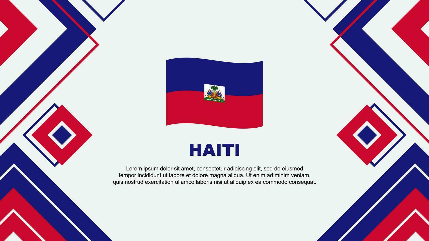 Haiti Flagge abstrakt Hintergrund Design Vorlage. Haiti Unabhängigkeit Tag Banner Hintergrund Vektor Illustration. Haiti Hintergrund