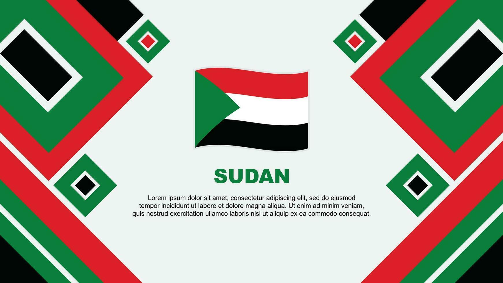 sudan flagga abstrakt bakgrund design mall. sudan oberoende dag baner tapet vektor illustration. sudan tecknad serie