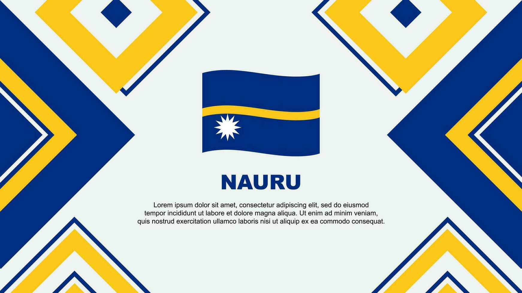 Nauru Flagge abstrakt Hintergrund Design Vorlage. Nauru Unabhängigkeit Tag Banner Hintergrund Vektor Illustration. Nauru Unabhängigkeit Tag