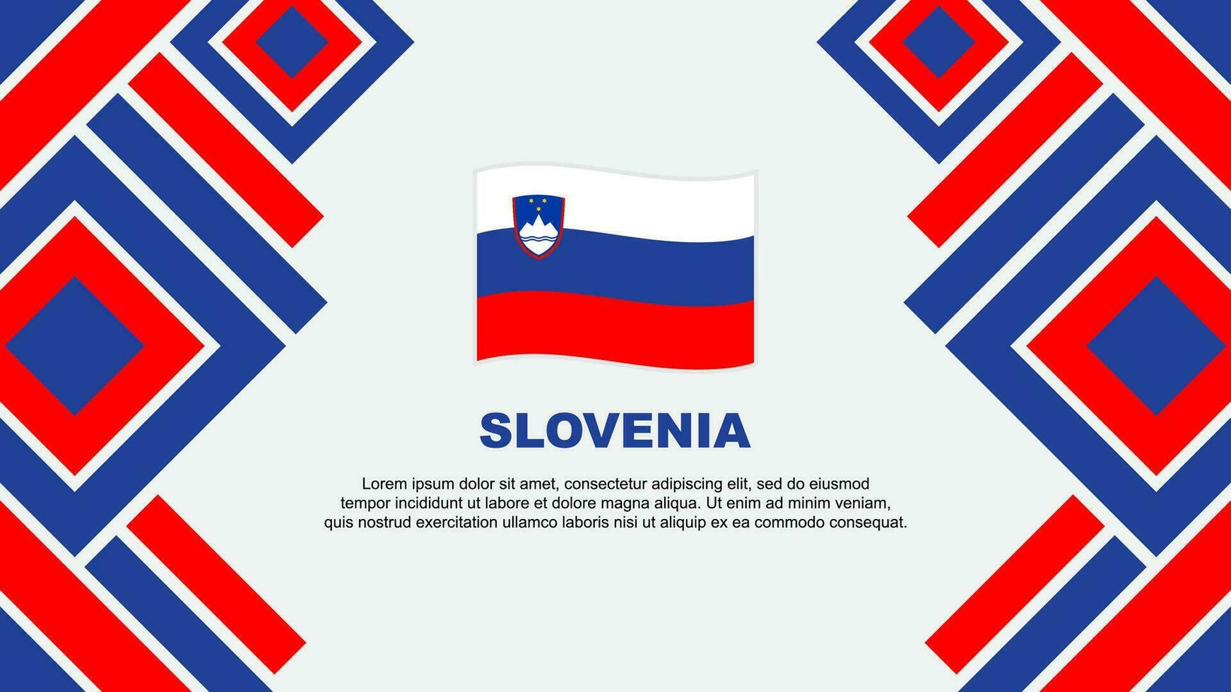 Slowenien Flagge abstrakt Hintergrund Design Vorlage. Slowenien Unabhängigkeit Tag Banner Hintergrund Vektor Illustration. Slowenien