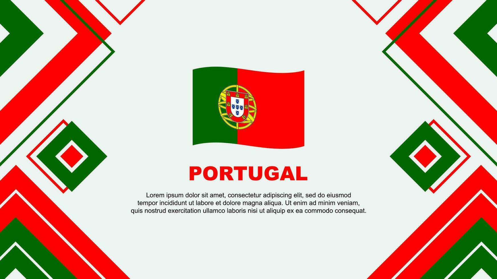 Portugal Flagge abstrakt Hintergrund Design Vorlage. Portugal Unabhängigkeit Tag Banner Hintergrund Vektor Illustration. Portugal Hintergrund