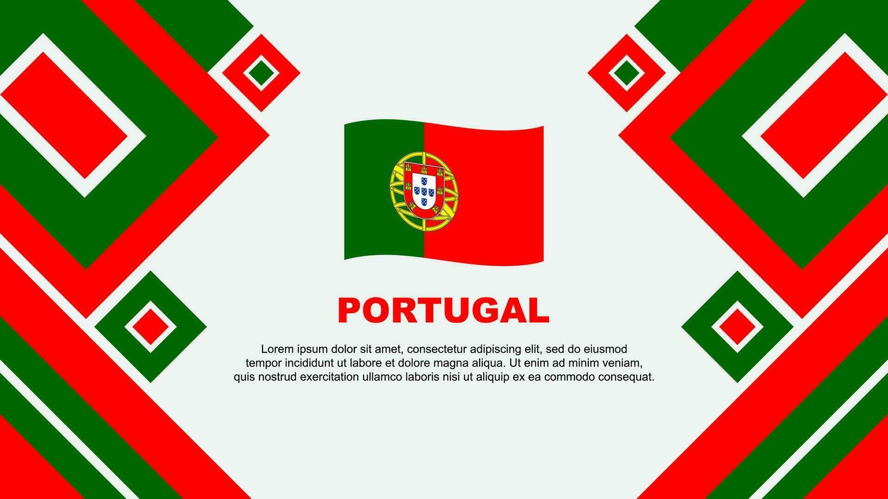 Portugal Flagge abstrakt Hintergrund Design Vorlage. Portugal Unabhängigkeit Tag Banner Hintergrund Vektor Illustration. Portugal Karikatur