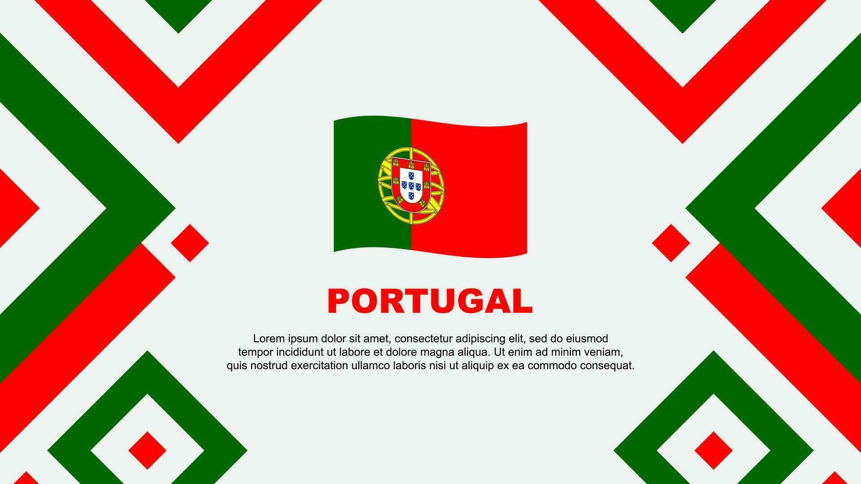 Portugal Flagge abstrakt Hintergrund Design Vorlage. Portugal Unabhängigkeit Tag Banner Hintergrund Vektor Illustration. Portugal Vorlage