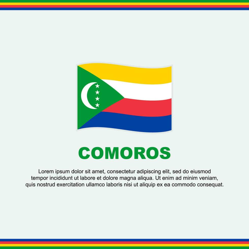 Komoren Flagge Hintergrund Design Vorlage. Komoren Unabhängigkeit Tag Banner Sozial Medien Post. Komoren Design vektor