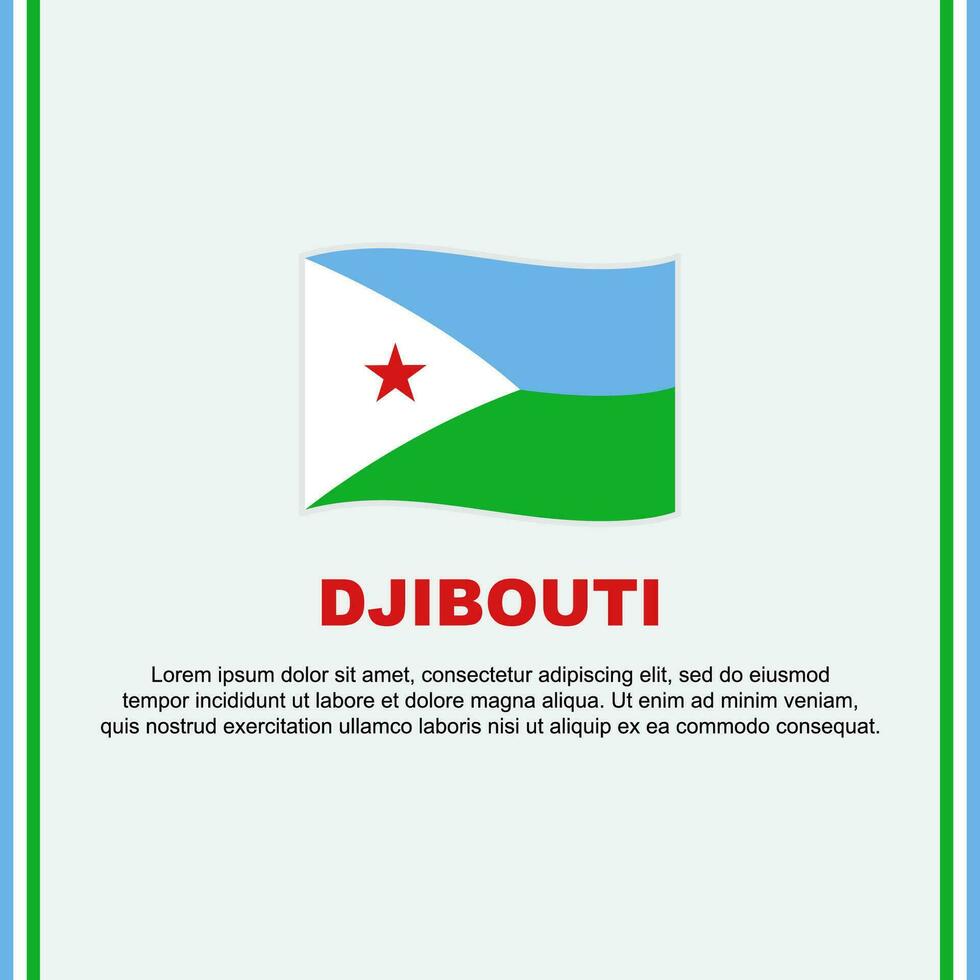 djibouti flagga bakgrund design mall. djibouti oberoende dag baner social media posta. djibouti tecknad serie vektor