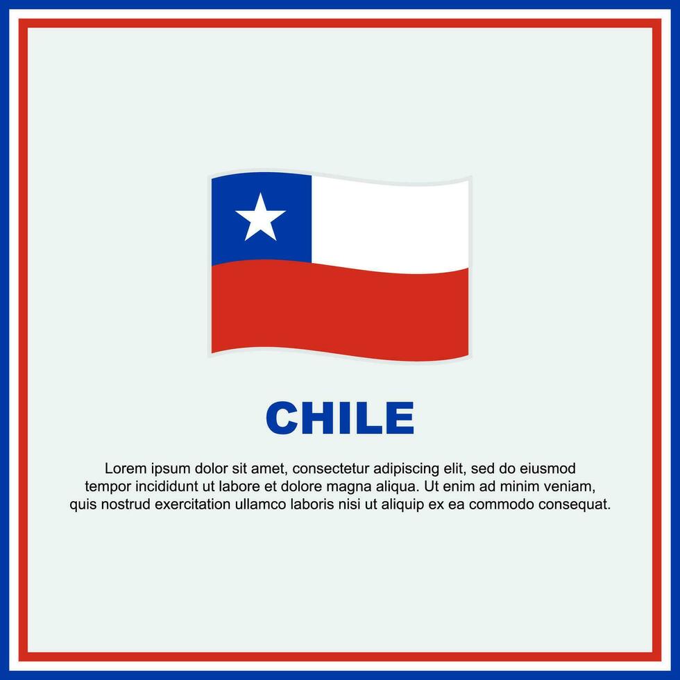 chile flagga bakgrund design mall. chile oberoende dag baner social media posta. chile baner vektor