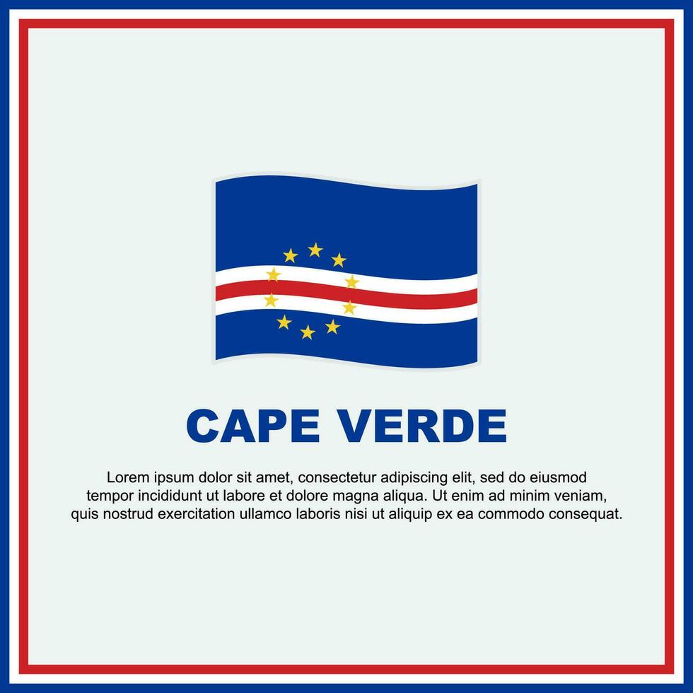 cape verde flagga bakgrund design mall. cape verde oberoende dag baner social media posta. cape verde baner vektor