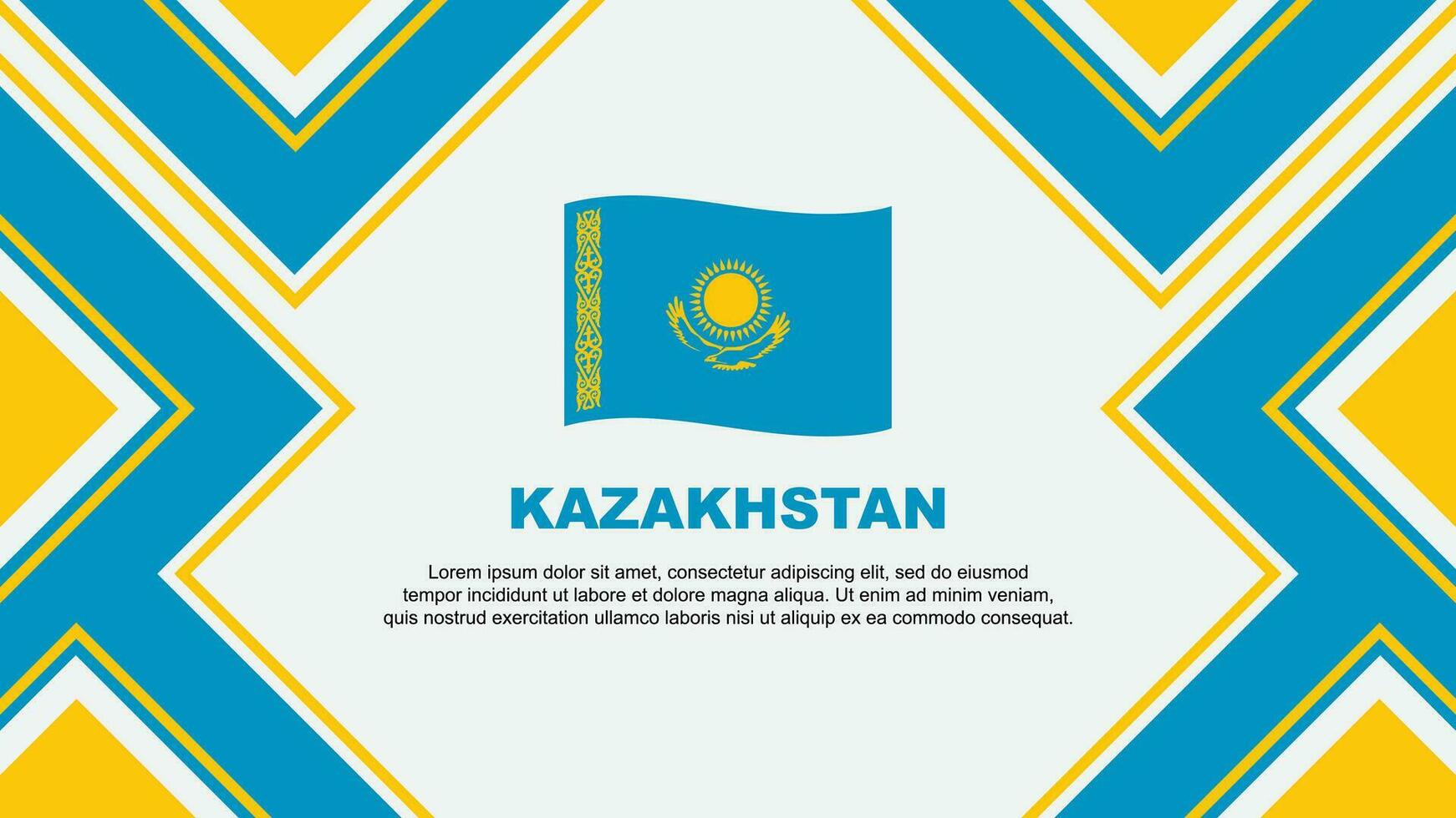 Kasachstan Flagge abstrakt Hintergrund Design Vorlage. Kasachstan Unabhängigkeit Tag Banner Hintergrund Vektor Illustration. Kasachstan Vektor
