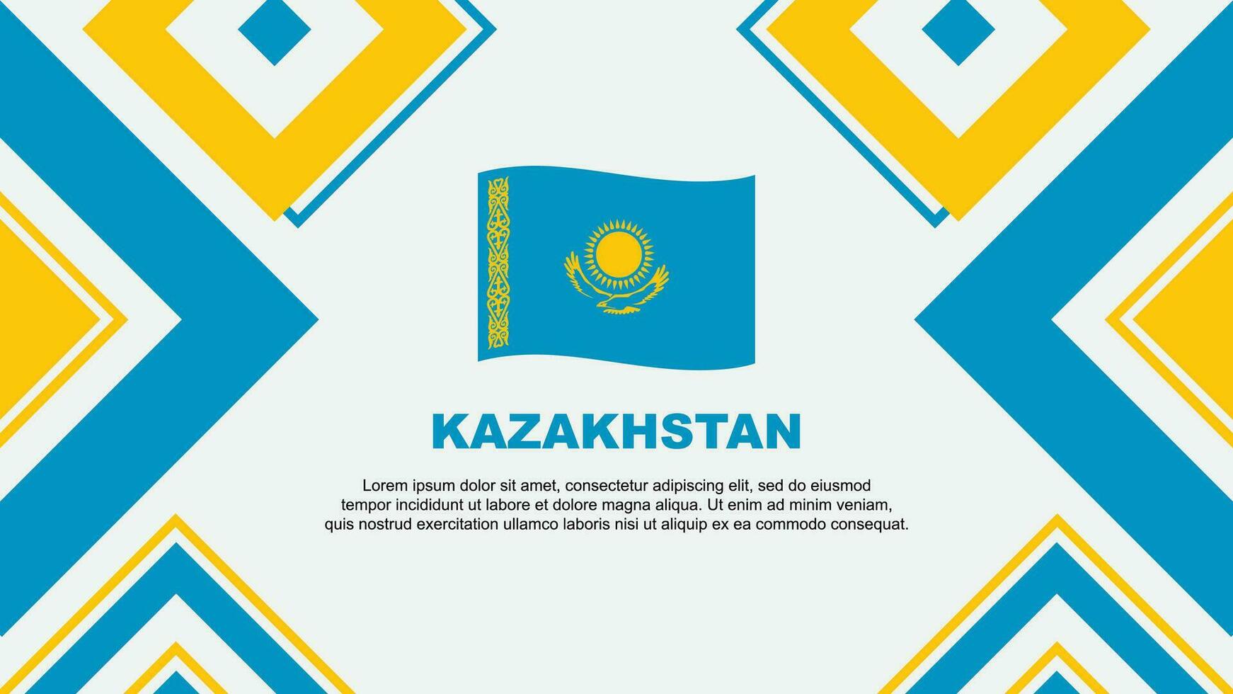 Kasachstan Flagge abstrakt Hintergrund Design Vorlage. Kasachstan Unabhängigkeit Tag Banner Hintergrund Vektor Illustration. Kasachstan Unabhängigkeit Tag