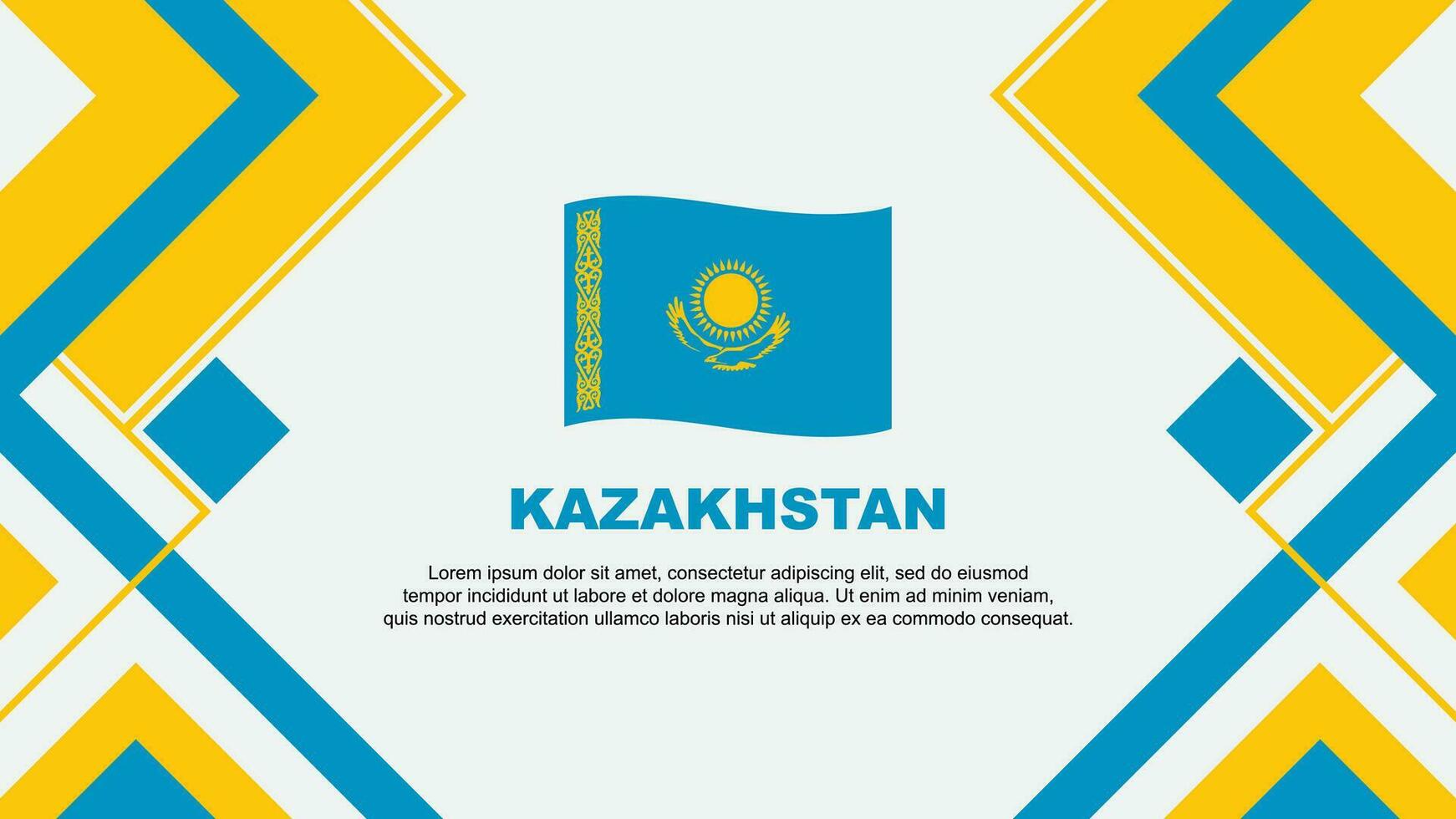 Kasachstan Flagge abstrakt Hintergrund Design Vorlage. Kasachstan Unabhängigkeit Tag Banner Hintergrund Vektor Illustration. Kasachstan Banner