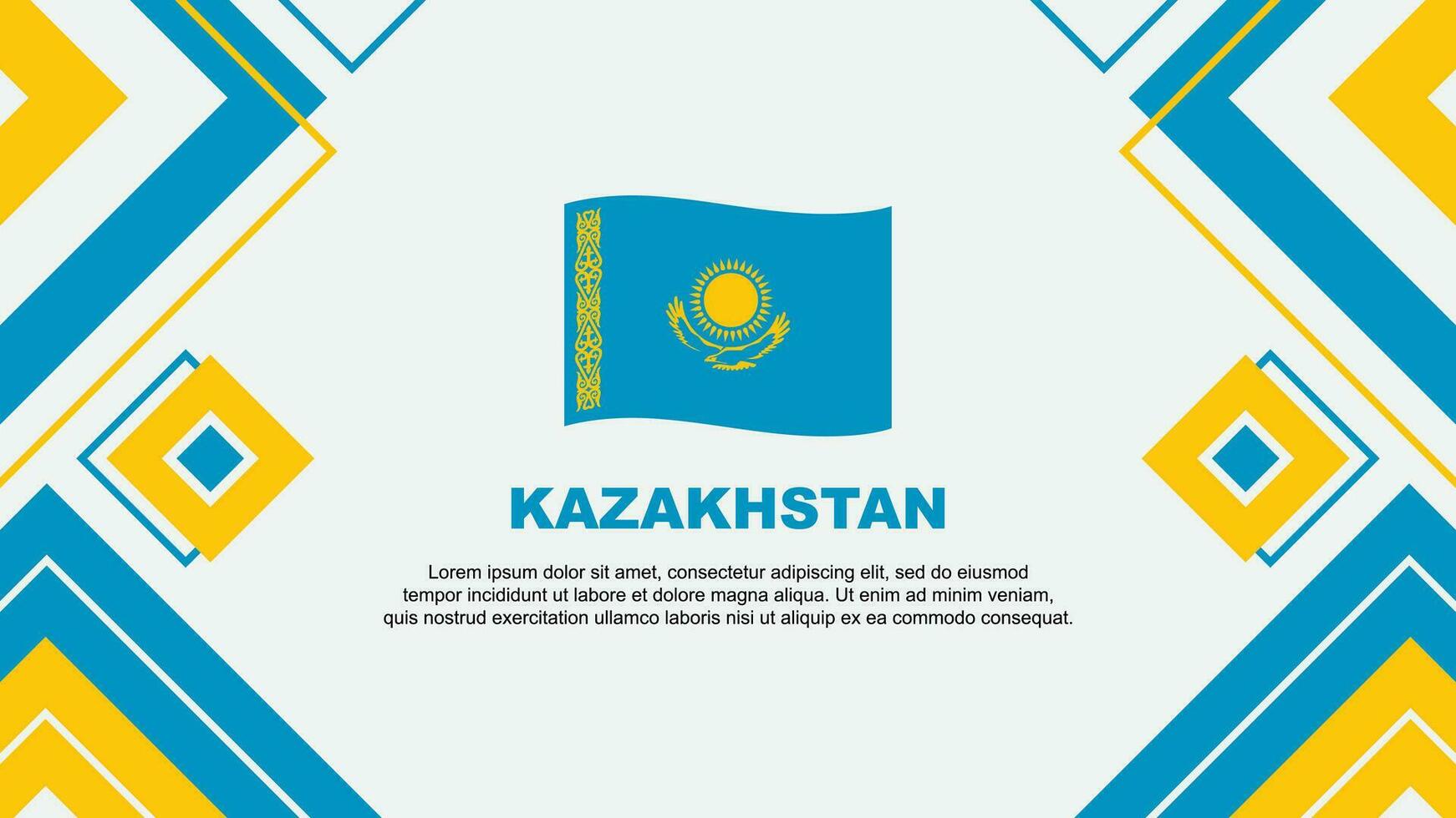 Kasachstan Flagge abstrakt Hintergrund Design Vorlage. Kasachstan Unabhängigkeit Tag Banner Hintergrund Vektor Illustration. Kasachstan Hintergrund