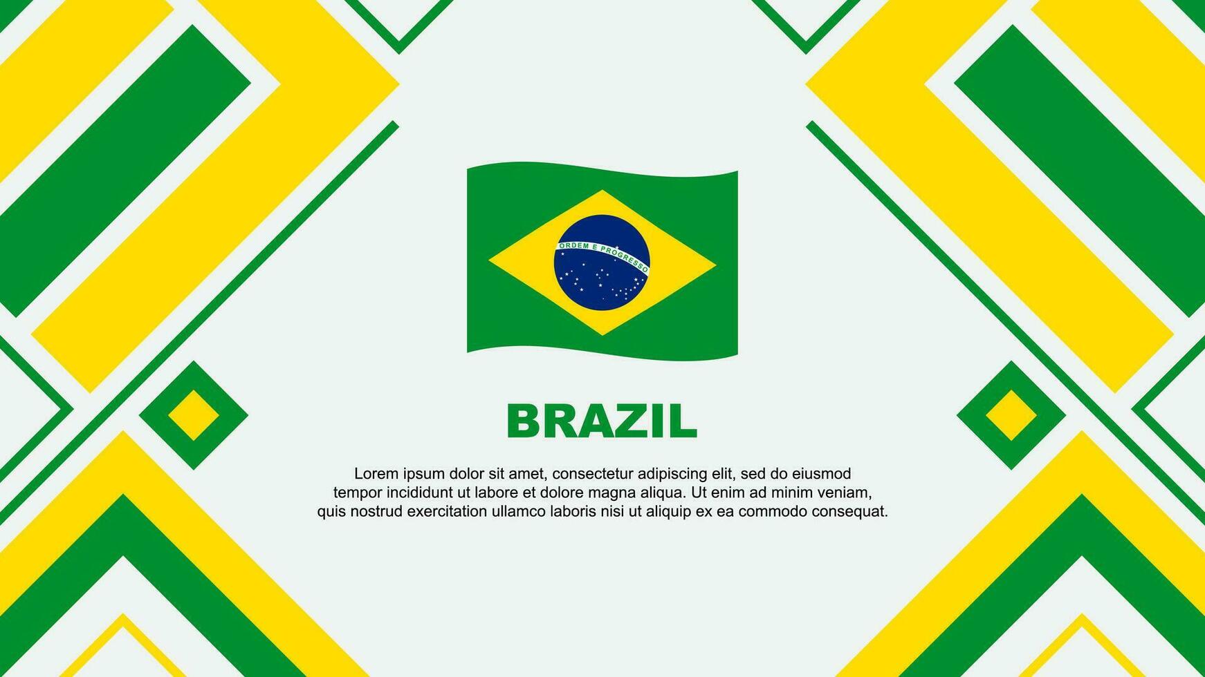 Brasilien Flagge abstrakt Hintergrund Design Vorlage. Brasilien Unabhängigkeit Tag Banner Hintergrund Vektor Illustration. Brasilien Flagge