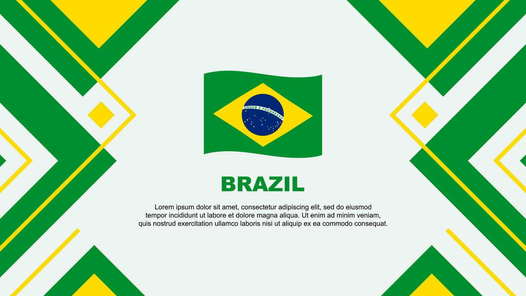 Brasilien Flagge abstrakt Hintergrund Design Vorlage. Brasilien Unabhängigkeit Tag Banner Hintergrund Vektor Illustration. Brasilien Illustration