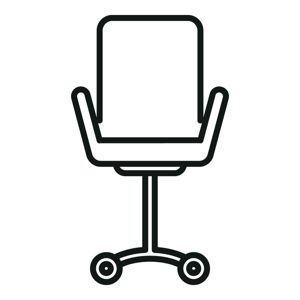 Clever Büro Stuhl Symbol Gliederung Vektor. minimal online vektor