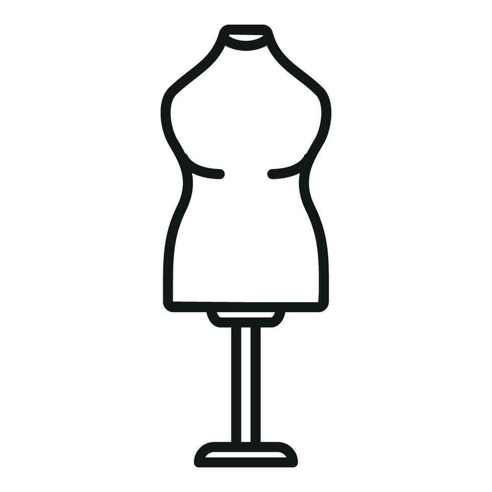 Textil- Kunst Mannequin Symbol Gliederung Vektor. Schneider Kleider vektor