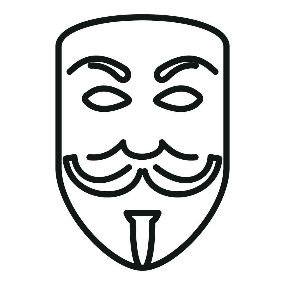 anonym mask ikon översikt vektor. avatar ansikte vektor