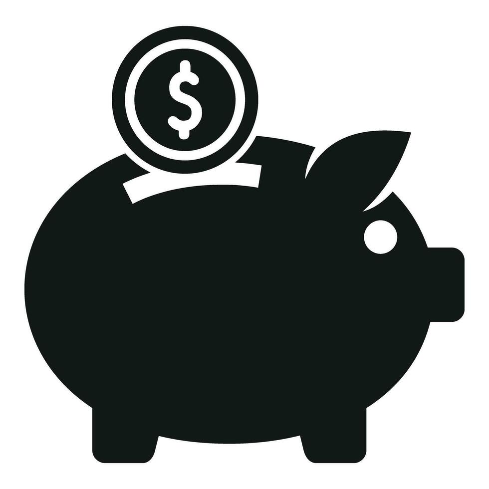 Investition Schweinchen Bank Symbol einfach Vektor. Finanzen sicher vektor