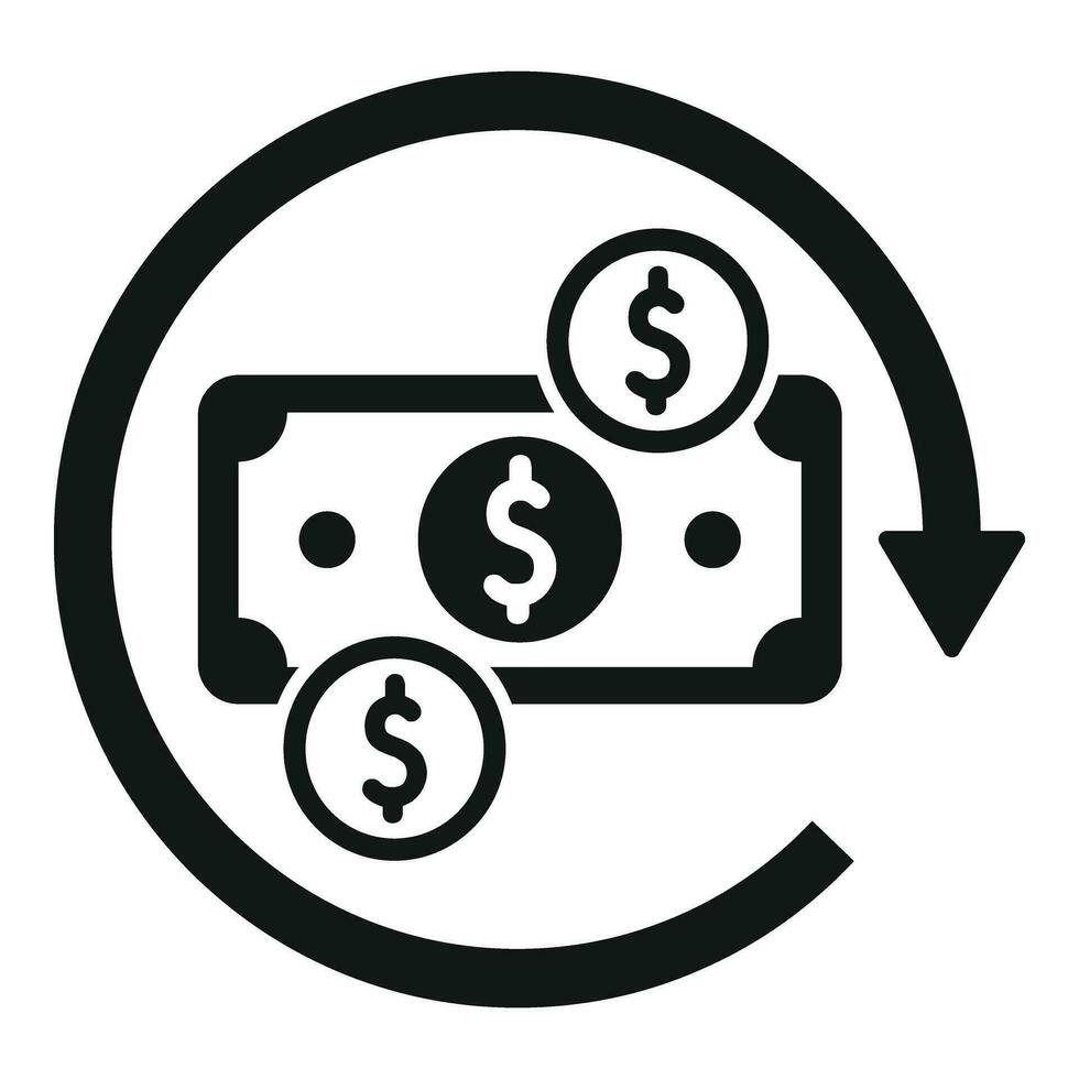 Veränderung Kasse Währung Symbol einfach Vektor. Geld Zahlung vektor
