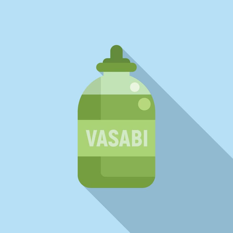 wasabi plast flaska ikon platt vektor. kultur asiatisk sås vektor