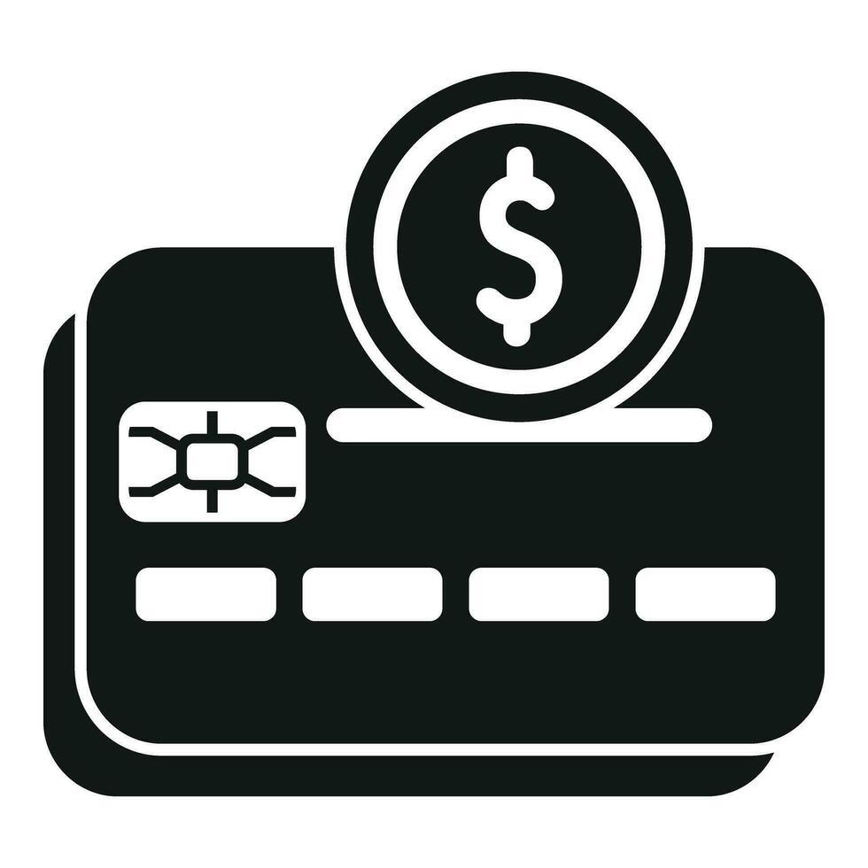 Bank Anerkennung Karte Geld Symbol einfach Vektor. Finanzen Münze Stapel vektor