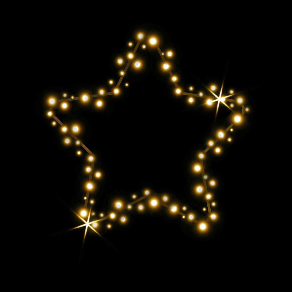 stjärna form med lampor. jul dekoration. vektor design.