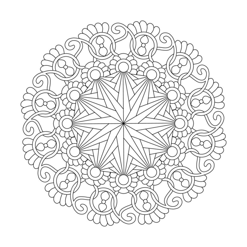 celtic solbelyst spiraler färg bok mandala sida för kdp bok interiör vektor
