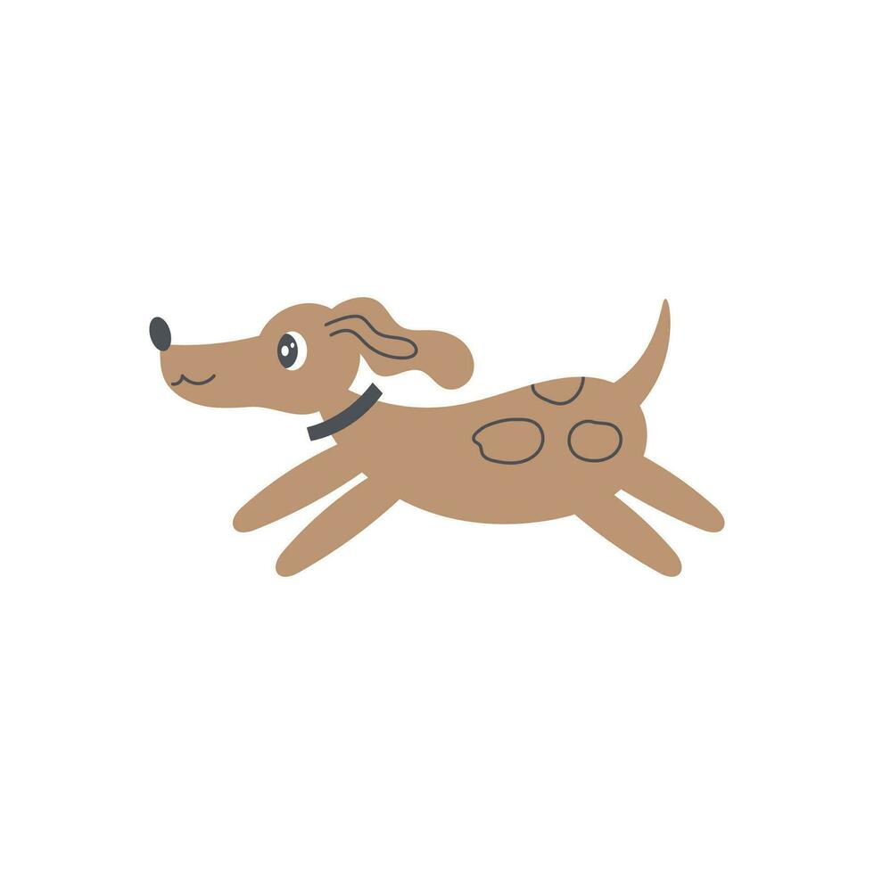 komisch Hund Laufen Vektor Illustration