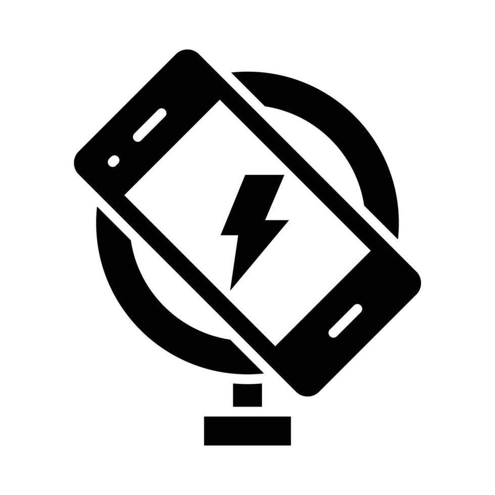kabellos Ladegerät Vektor Glyphe Symbol zum persönlich und kommerziell verwenden.