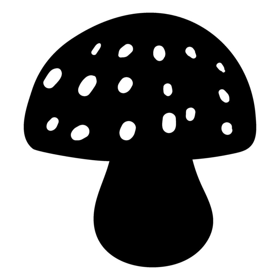 glücklich das Erntedankfest fliegen Agaric Pilz Silhouette vektor