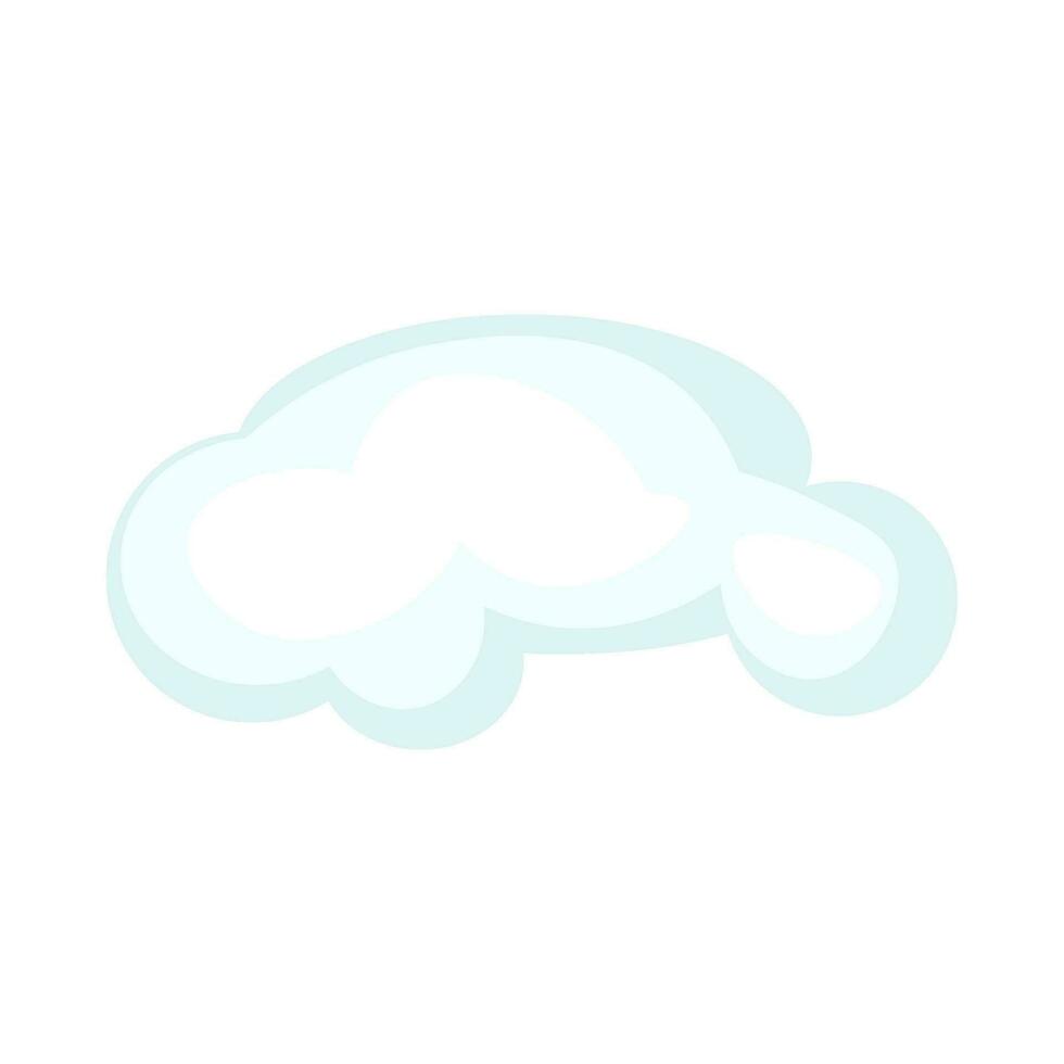 jul fluffig moln tecknad serie stil ikon vektor