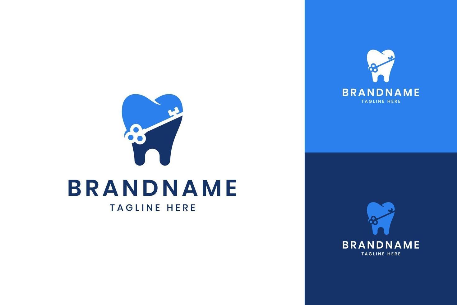 Dental Lock Negativraum-Logo-Design vektor