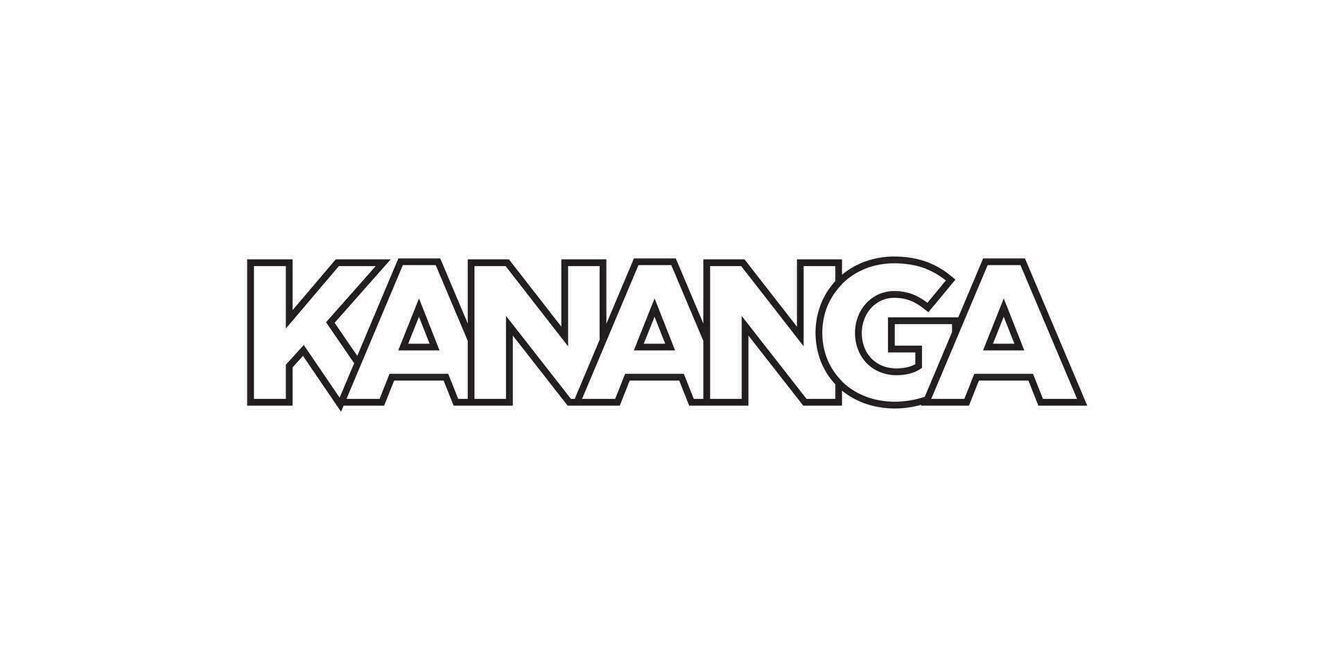 Kananga im das Kongo Emblem. das Design Eigenschaften ein geometrisch Stil, Vektor Illustration mit Fett gedruckt Typografie im ein modern Schriftart. das Grafik Slogan Beschriftung.