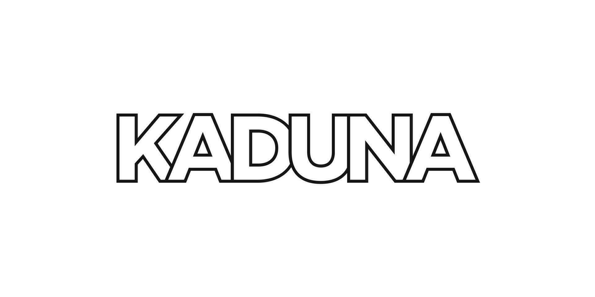 Kaduna im das Nigeria Emblem. das Design Eigenschaften ein geometrisch Stil, Vektor Illustration mit Fett gedruckt Typografie im ein modern Schriftart. das Grafik Slogan Beschriftung.