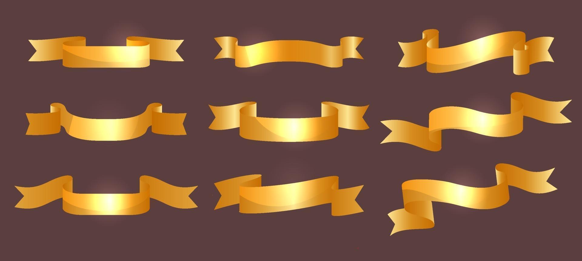 glänzende goldene Bandsammlung vektor