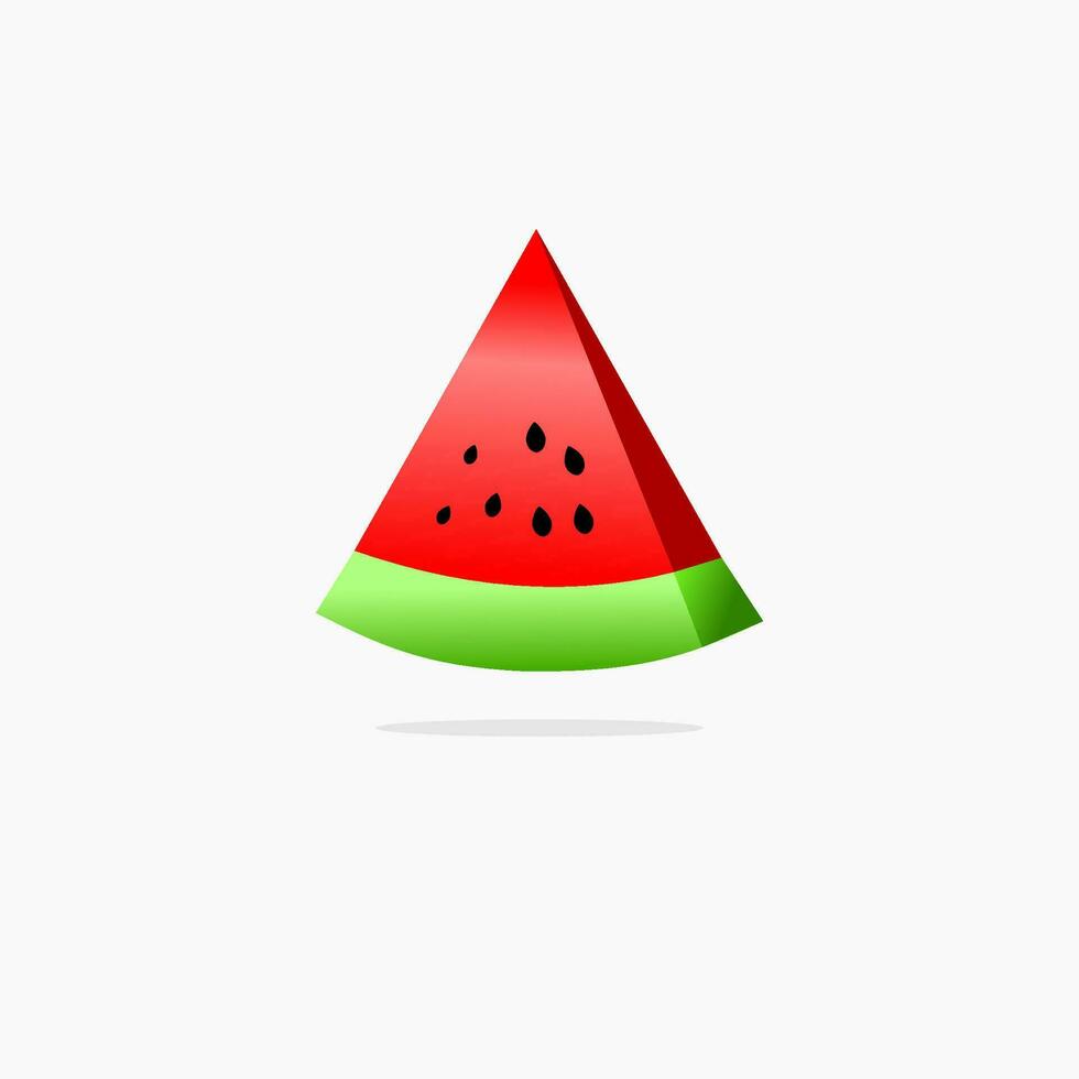 ein Scheibe von rot Wassermelone Vektor. einfach Symbol Kunst Design. Obst Konzept vektor