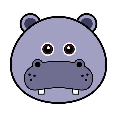 Nettes Hippo-Gesicht. vektor