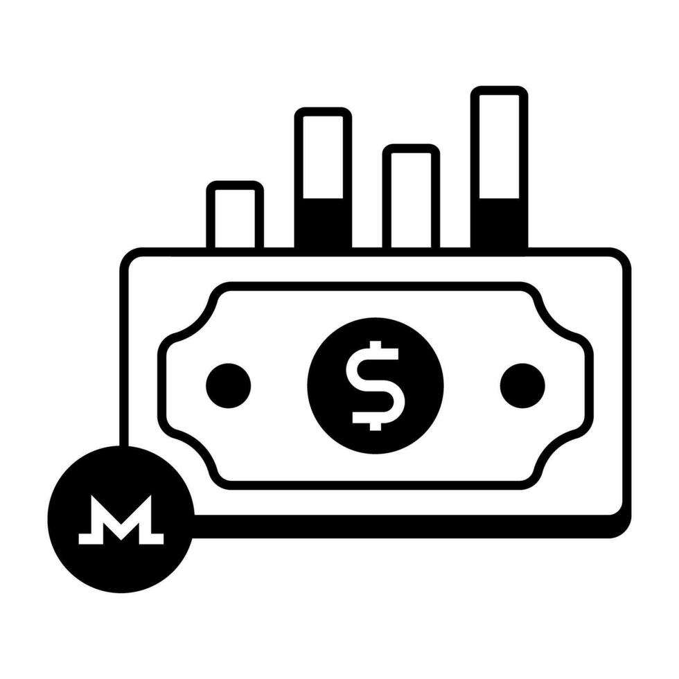 Kryptowährung Markt linear Symbol vektor