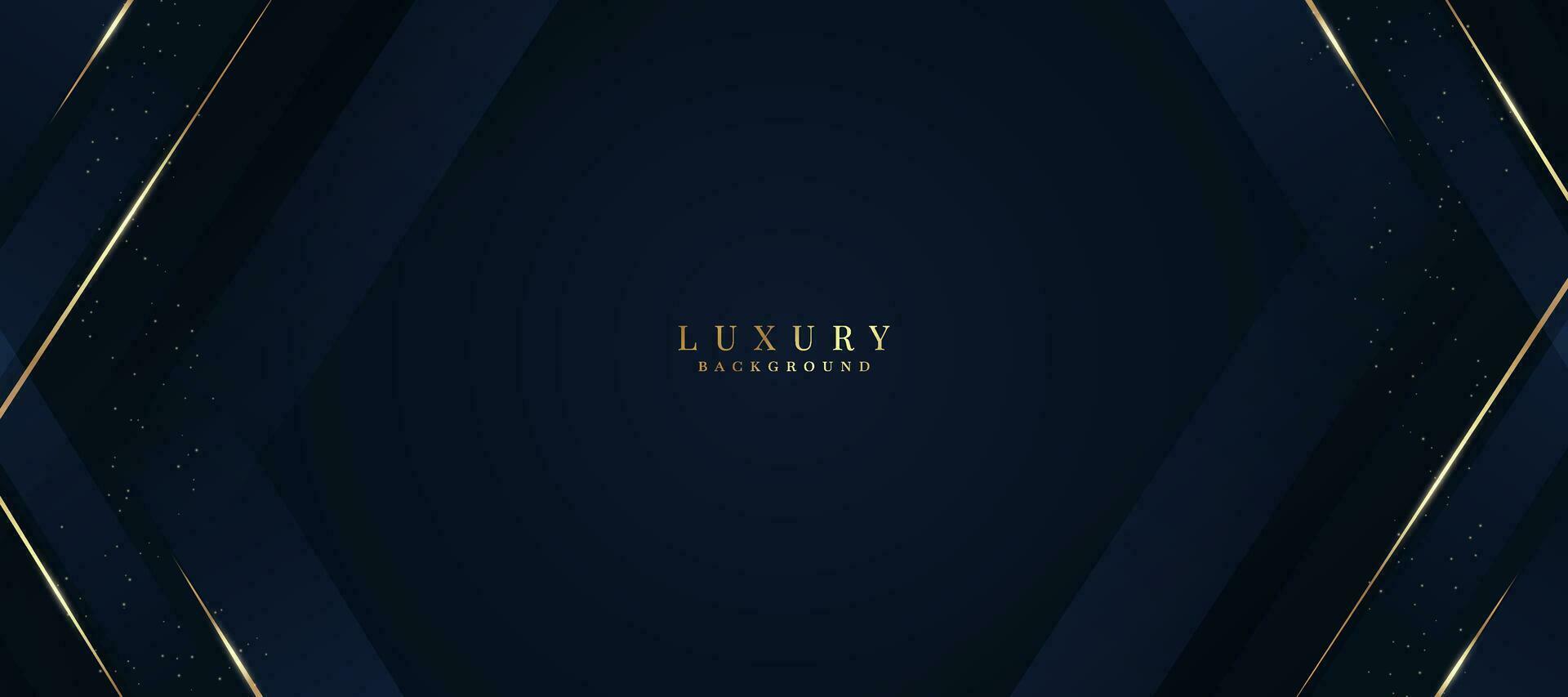 luxuriös dunkel Blau Hintergrund mit funkelnd Gold und funkeln. modern elegant abstrakt Hintergrund vektor