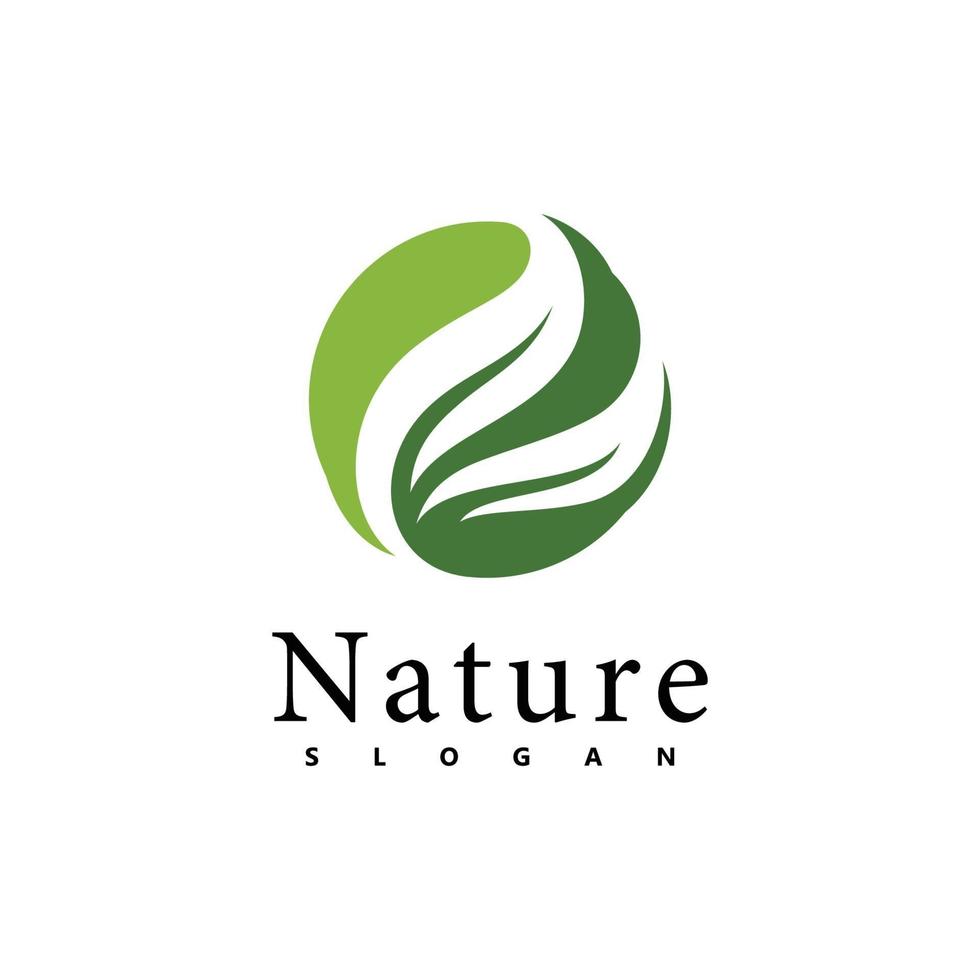 Natur-Logo-Vektor-Design-Vorlage. Blattsymbol vektor