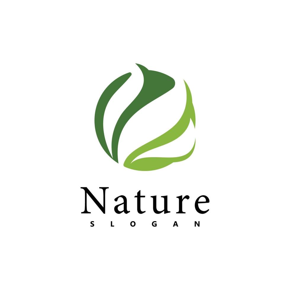 natur logotyp vektor designmall. blad ikon