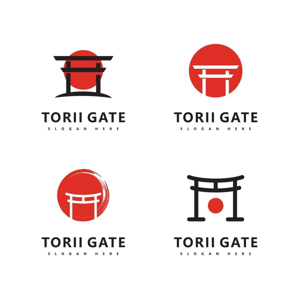 torii logo ikon japansk vektor illustration design