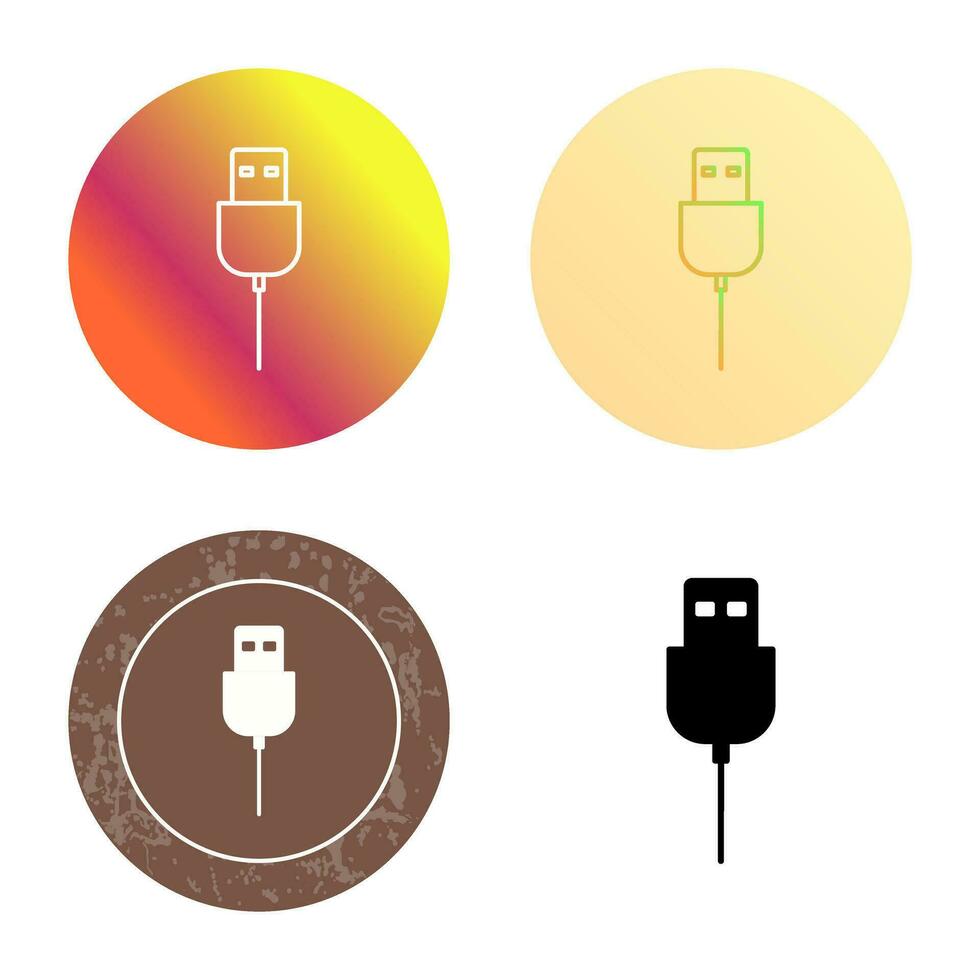 einzigartiges USB-Kabel-Vektorsymbol vektor