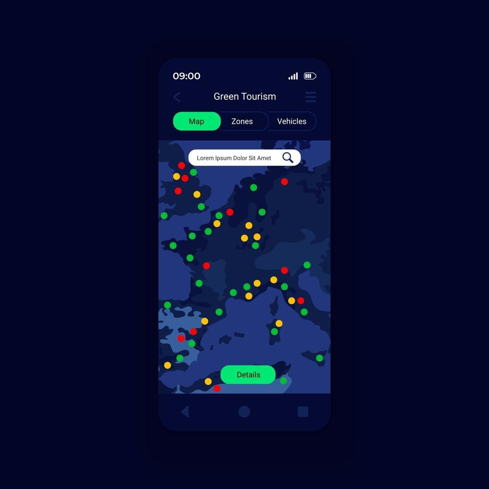 grön zoner representation smartphone gränssnitt vektor mall