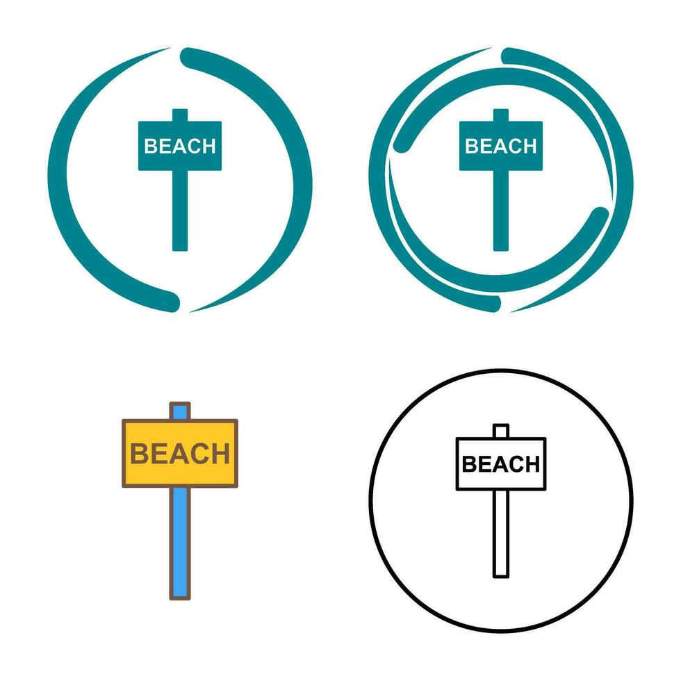 strand tecken vektor ikon