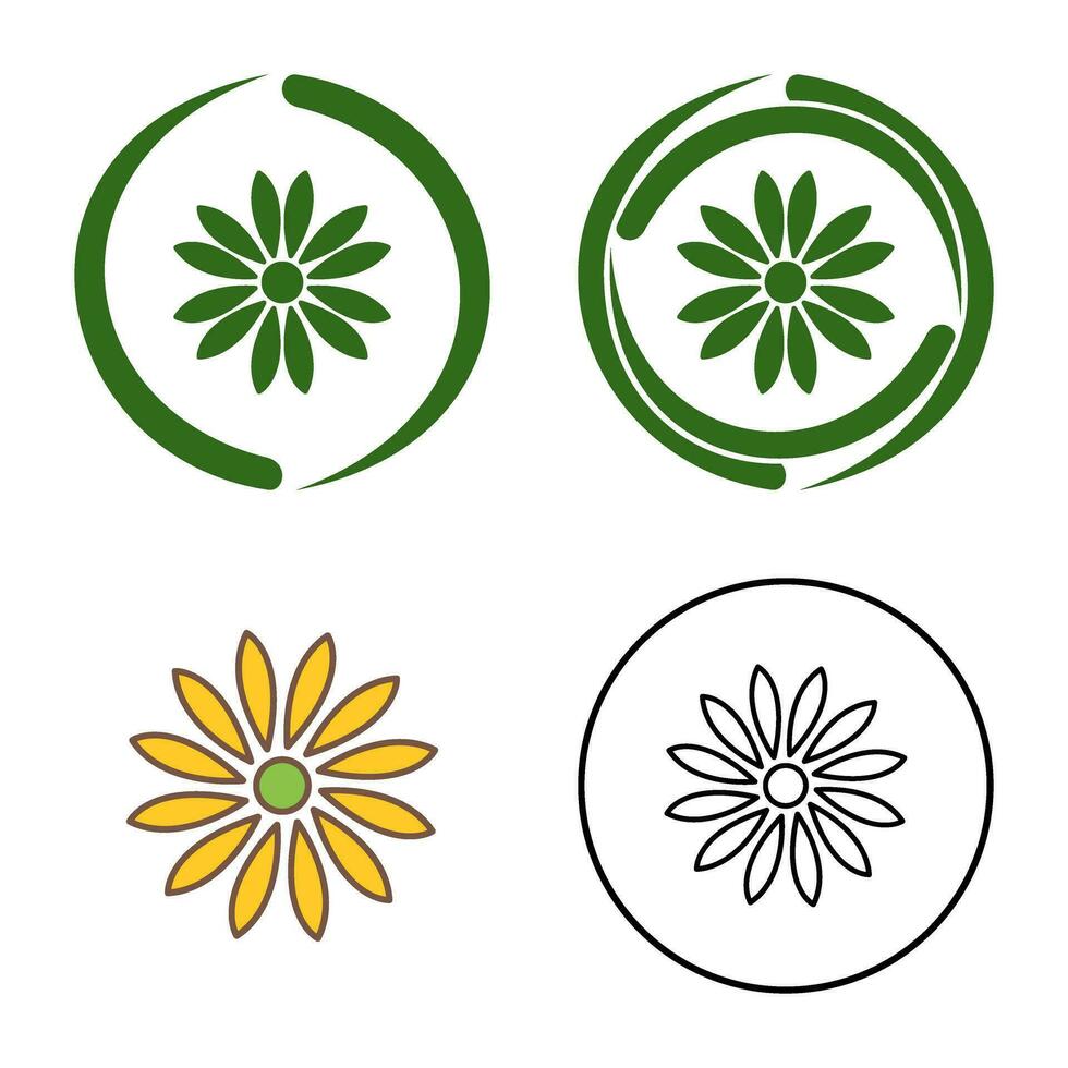 einzigartiges Blumenvektorsymbol vektor